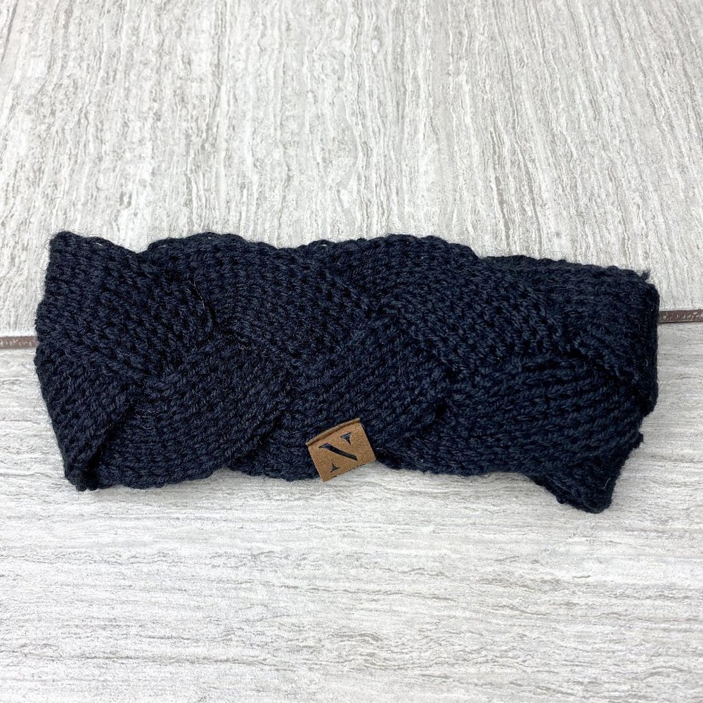 Women's Black Braided Head Warmer